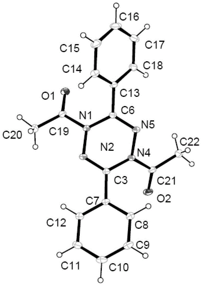 1,4-diacyl-3,6-diphenyl-1,4-dihydrotetrazine compound as well as preparation method and application thereof