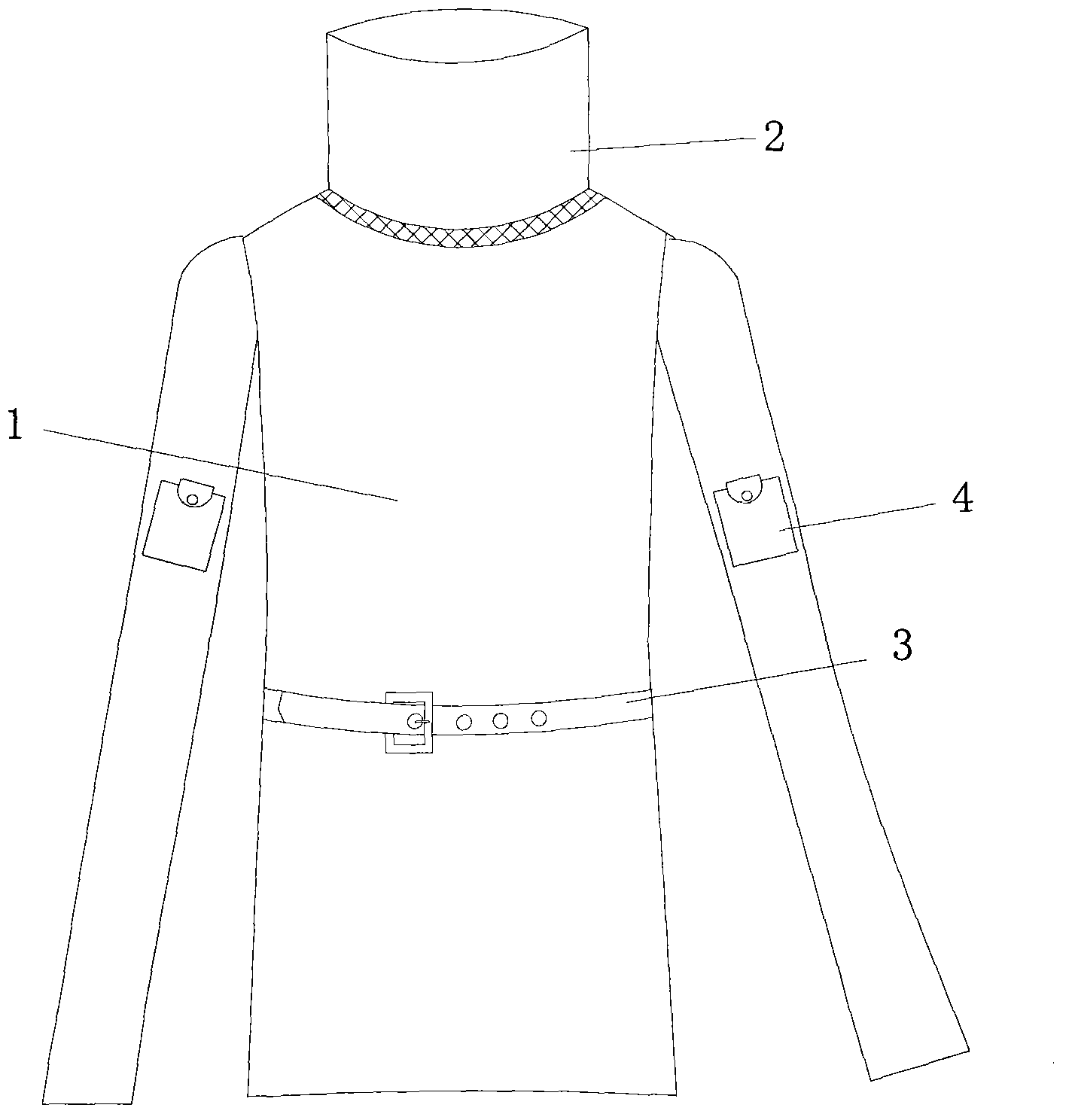 Water-absorbing and water-guiding garment with detachable collar