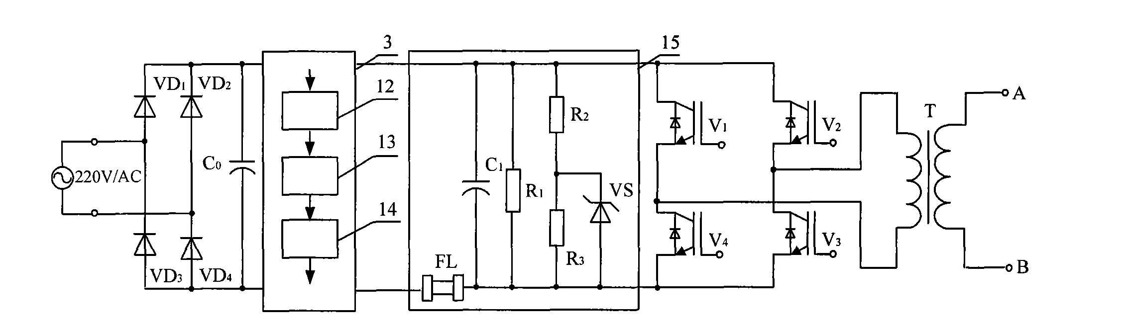 Dewatering power supply for rectangular-wave alternating-current crude oil