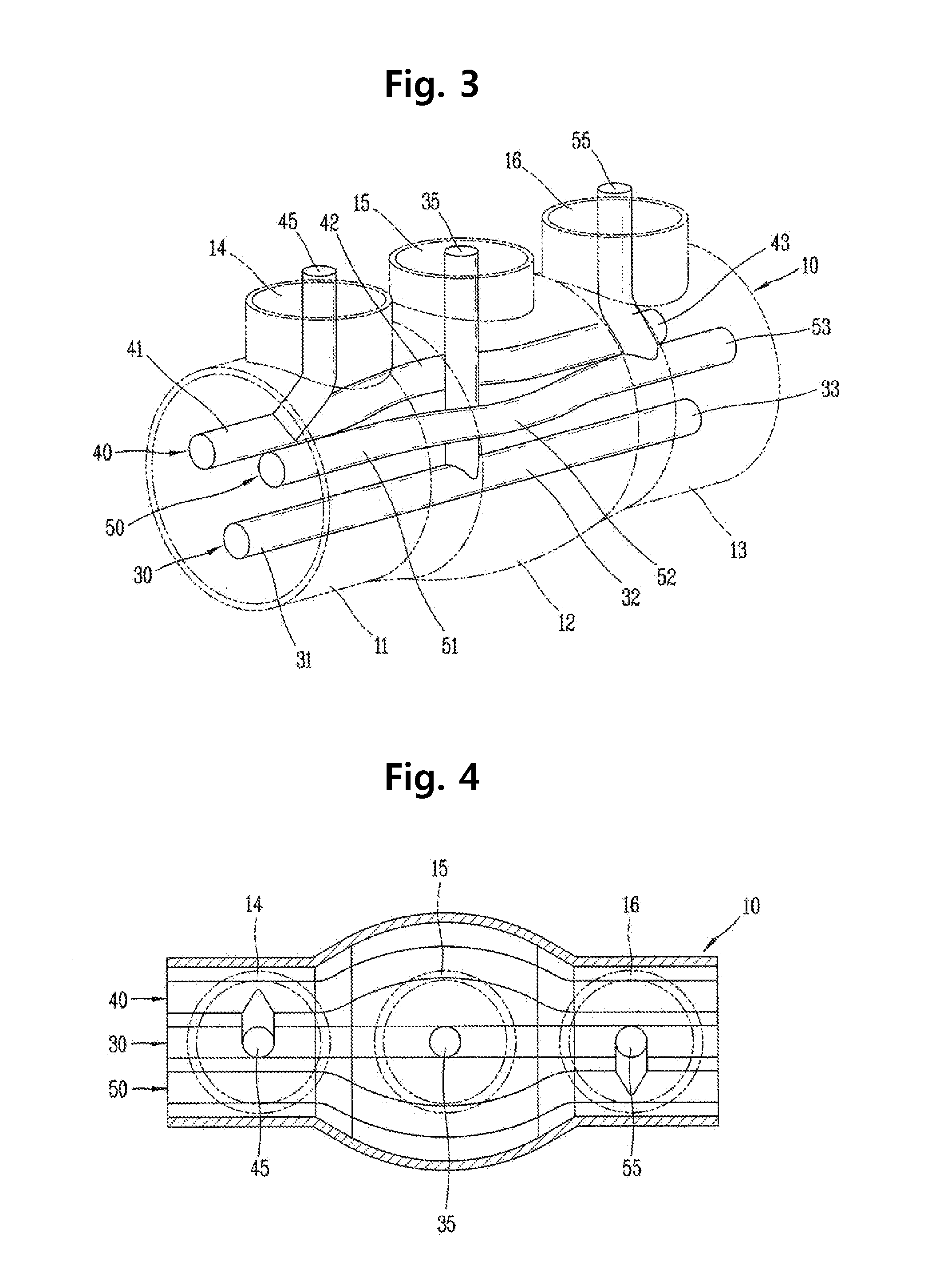 Structure of three-phase integrated bus in gas insulated switchgear