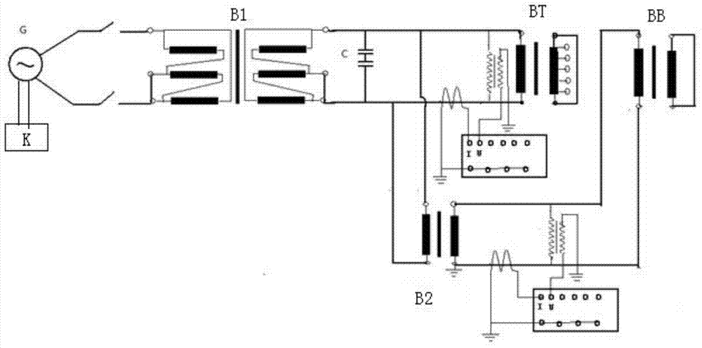 Device for performing temperature-rise test on voltage regulating transformer and compensating transformer simultaneously