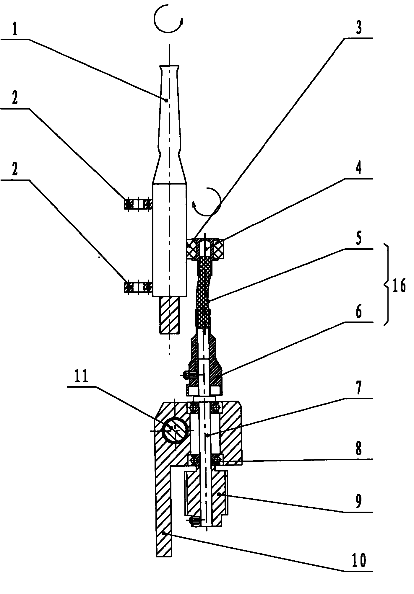 Rotating device for ampoule bottles