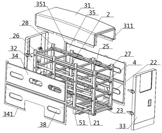 Side-entry energy storage battery arrangement structure