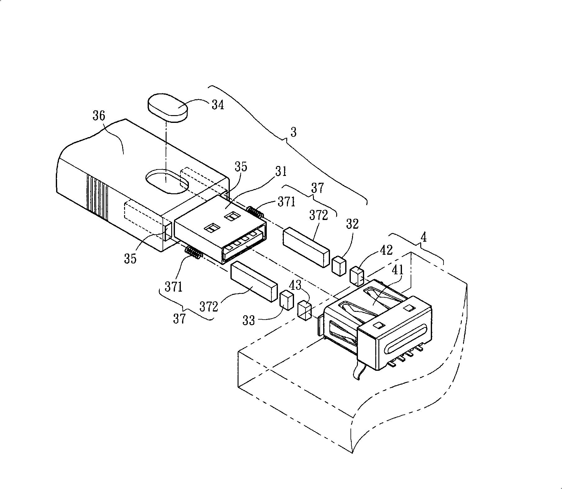 Electronic device with variable magnetic pole guide connector and connector set
