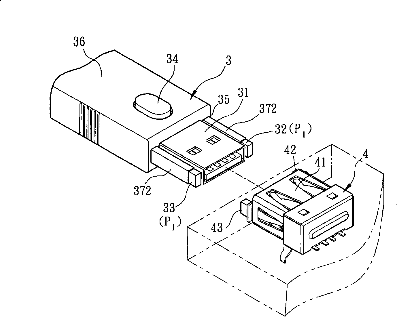 Electronic device with variable magnetic pole guide connector and connector set