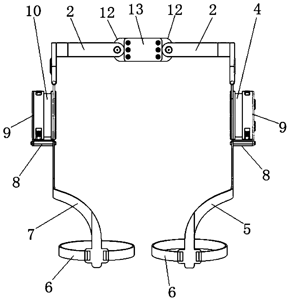 Passive variable-rigidity energy storage assisting hip joint exoskeleton