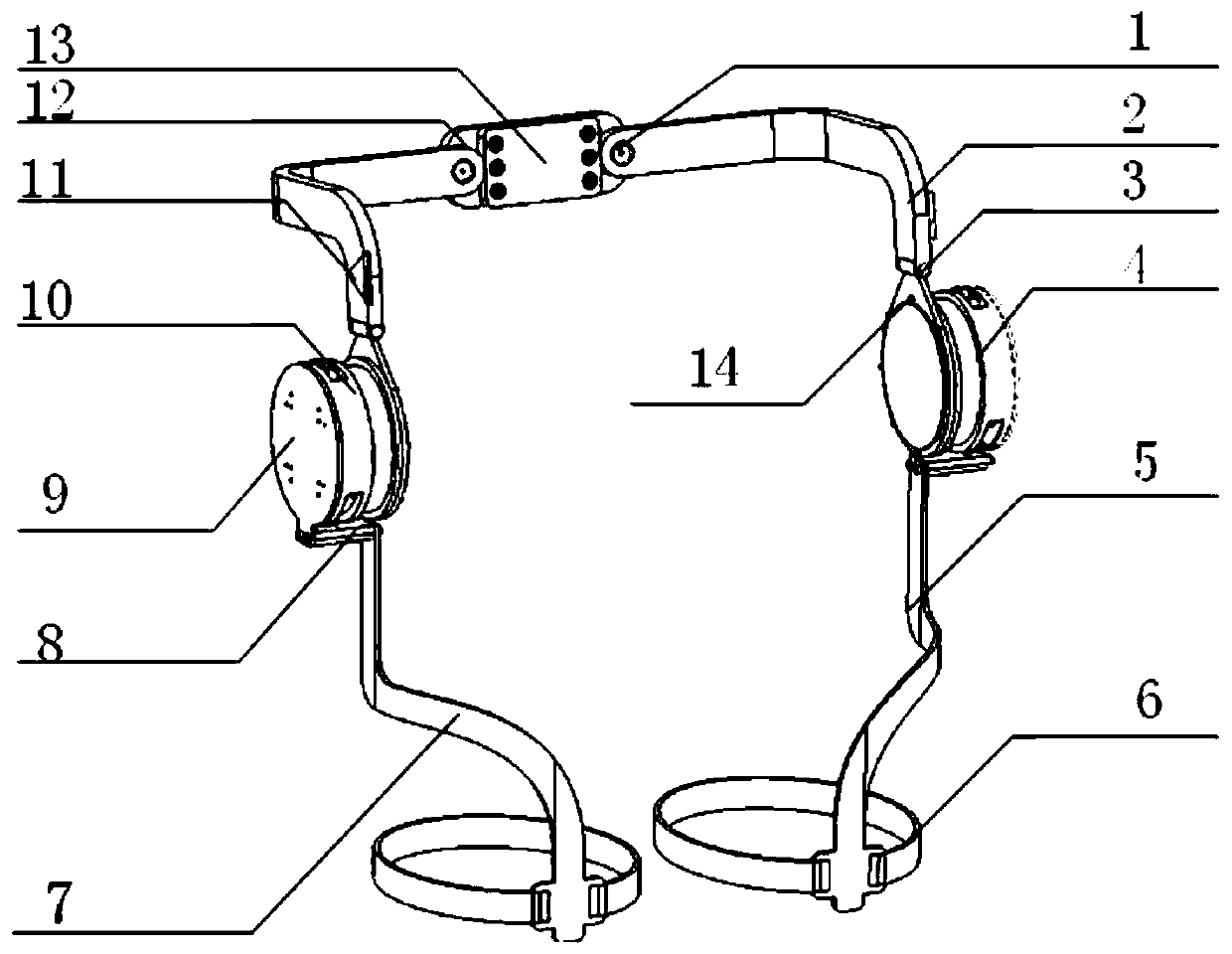 Passive variable-rigidity energy storage assisting hip joint exoskeleton