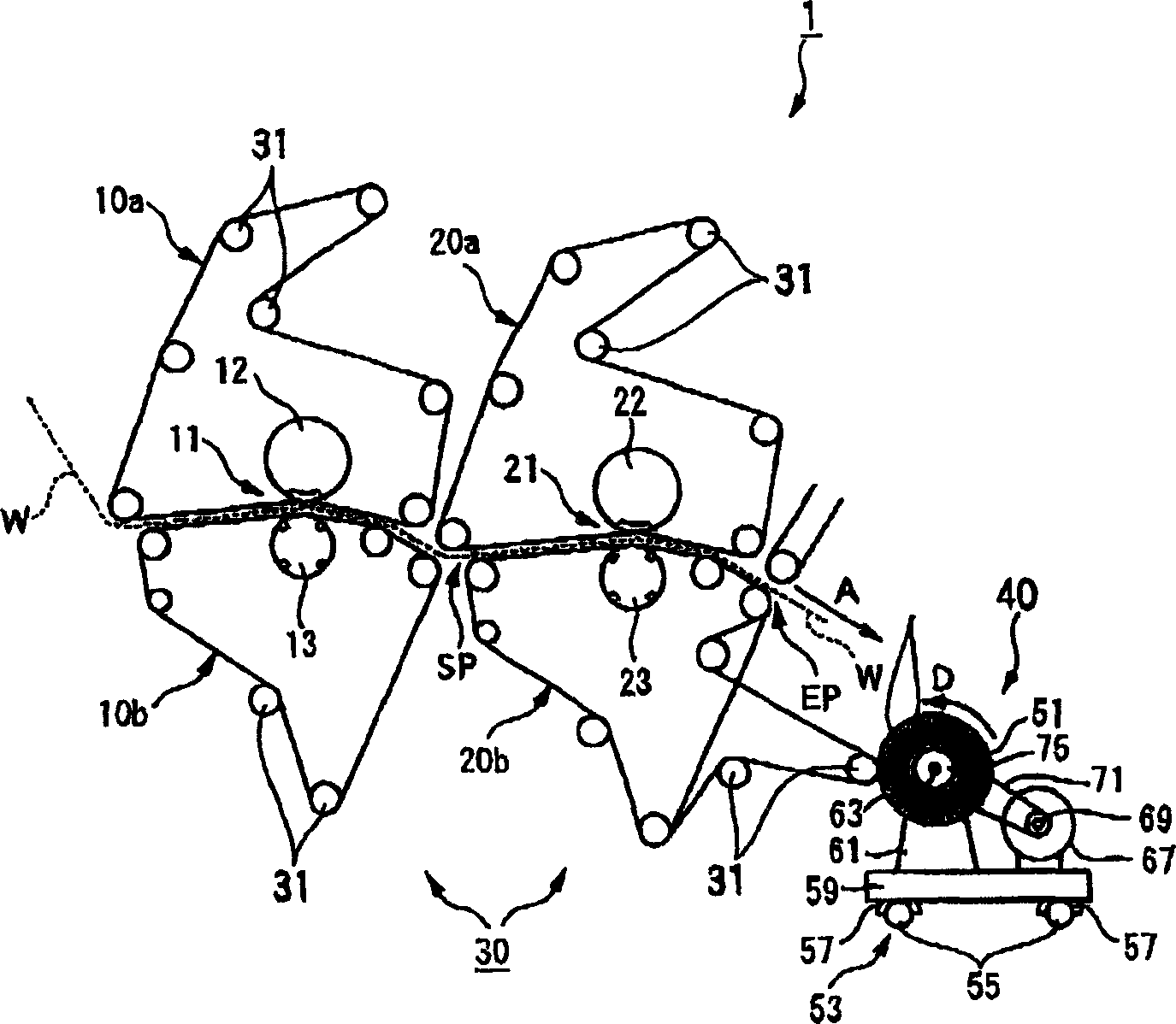 Paper machine and method for reconditioning a conveying belt of a paper machine