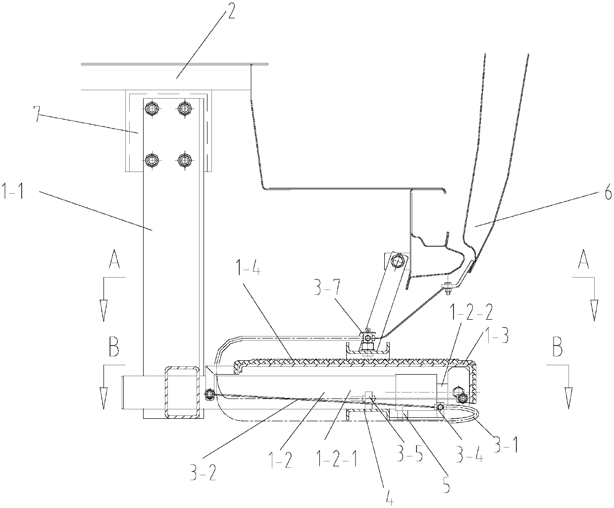 Retractable follow-up pedal mechanism