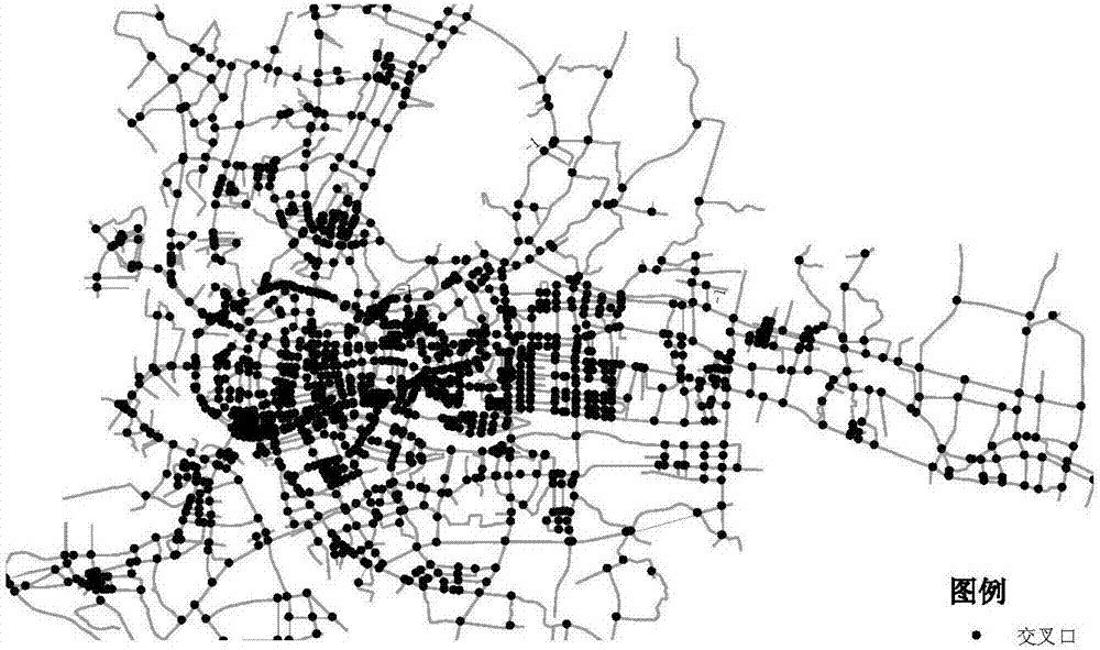 Road network important intersection extraction method based on floating car data