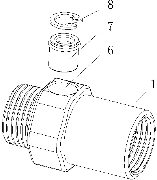 Connector preventing overflowing and increasing water pressure