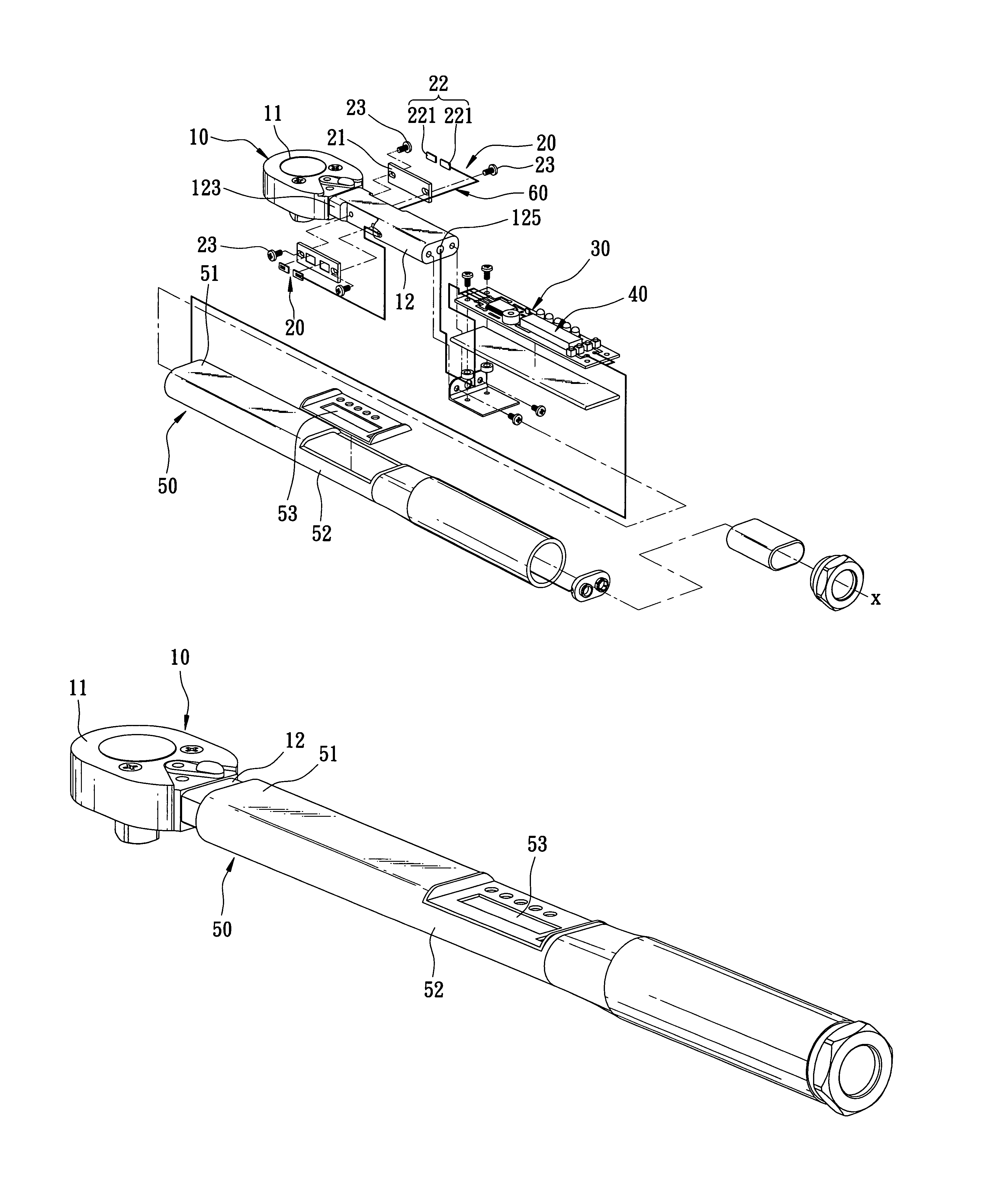 Torque-indicating wrench
