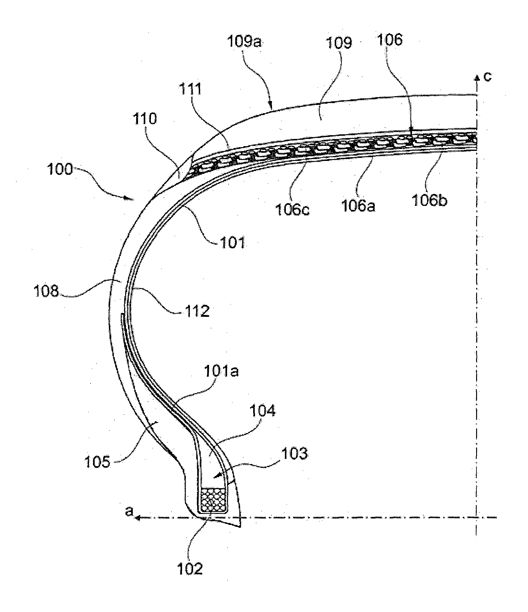 Tire for vehicle wheels