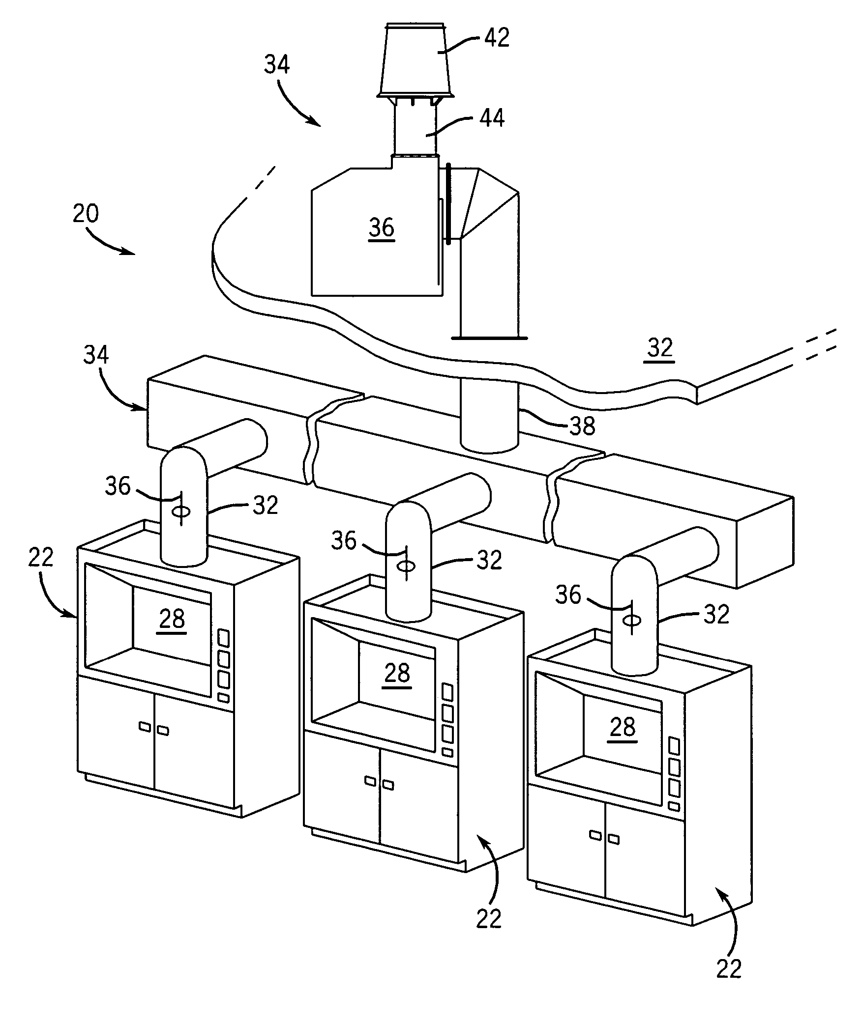 Exhaust fan assembly having H-out nozzle