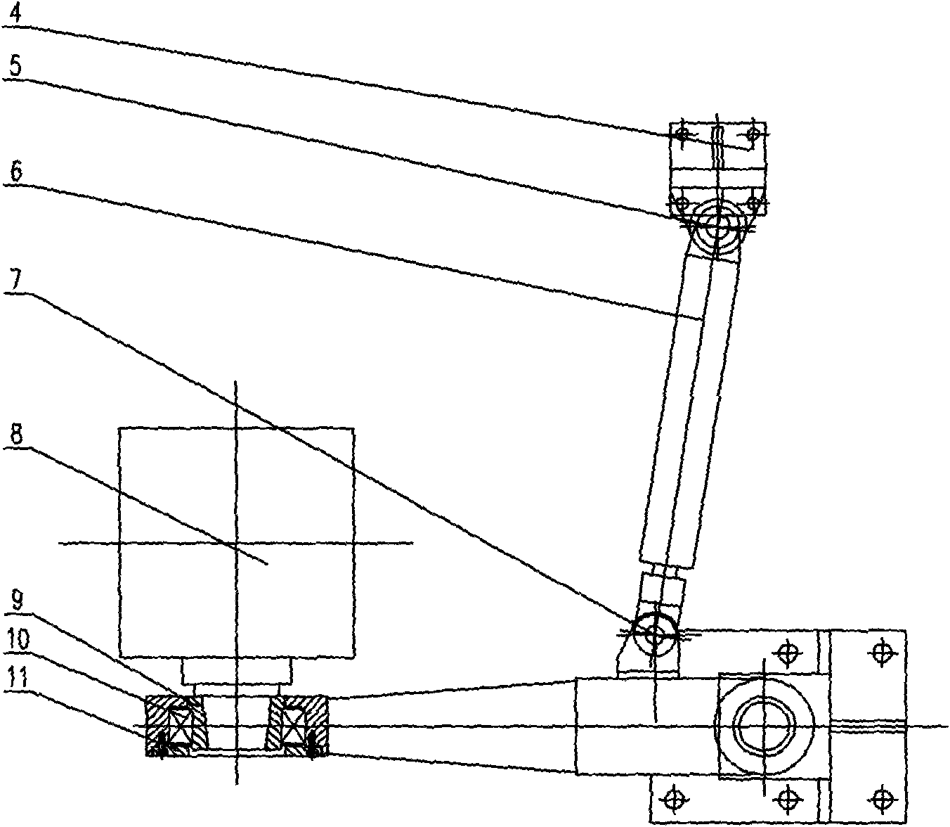 Hydraulic auxiliary support structure for recoiling machine