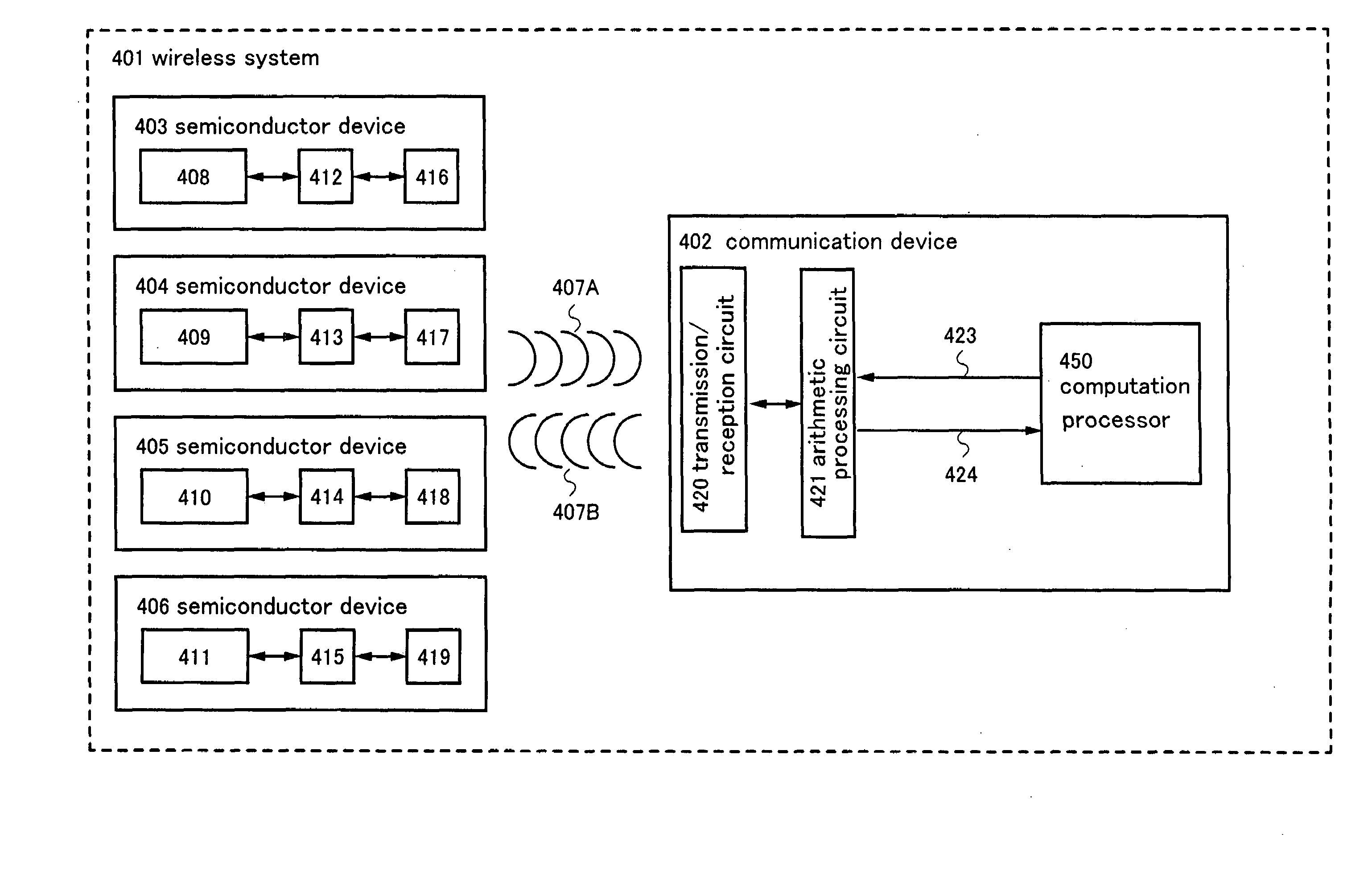 Wireless system, semiconductor device, and communication device