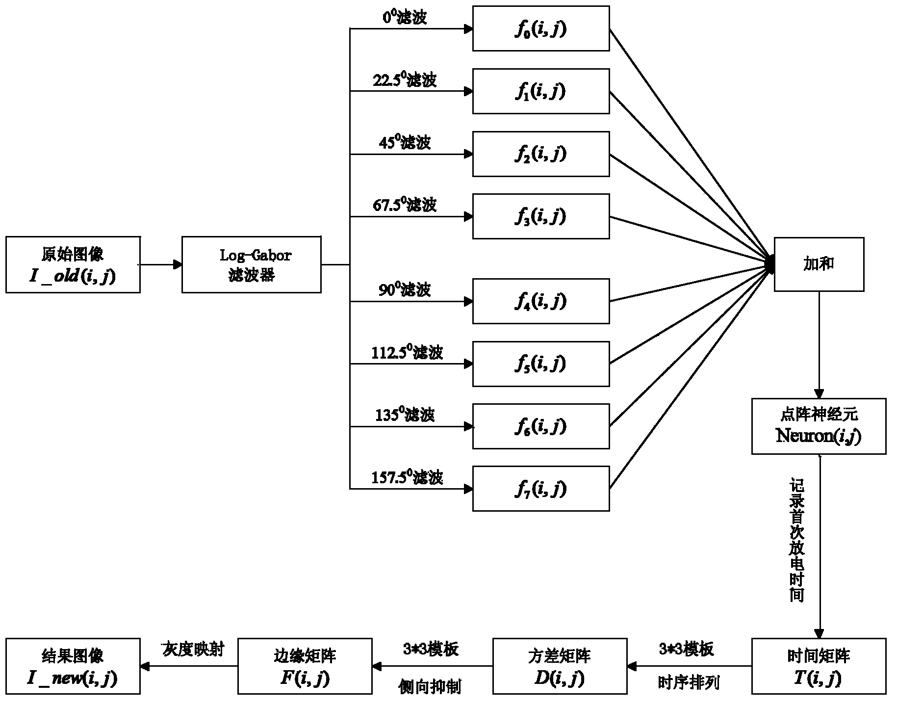 Image strong and weak edge detection method based on spatio-temporal information responded by dot matrix nerve cells