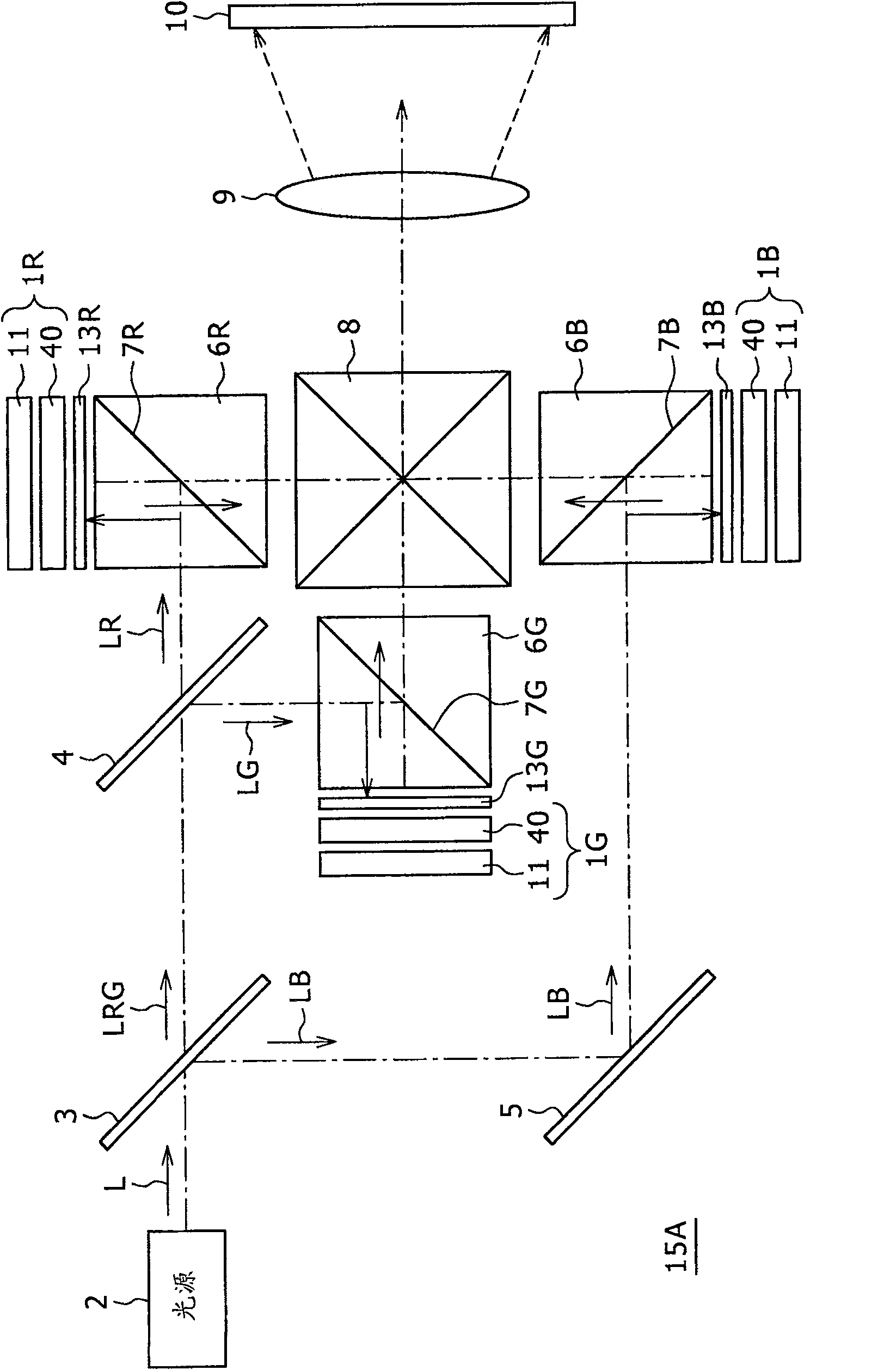 Delay compensating plate, delay compensator, liquid crystal displaying device and projection type image displaying device