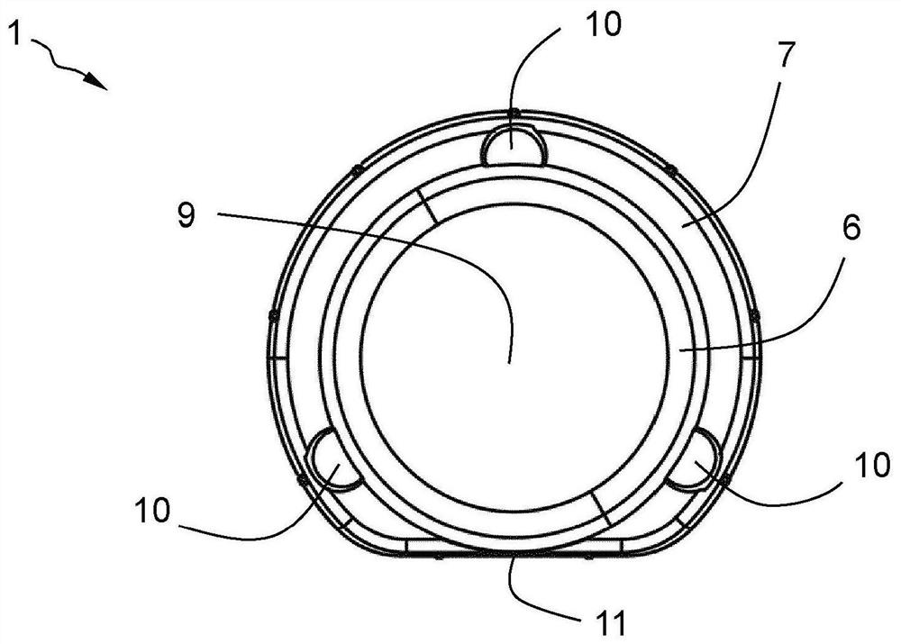 Capsule for protecting an electronic device inside a wear element of an earth moving machine