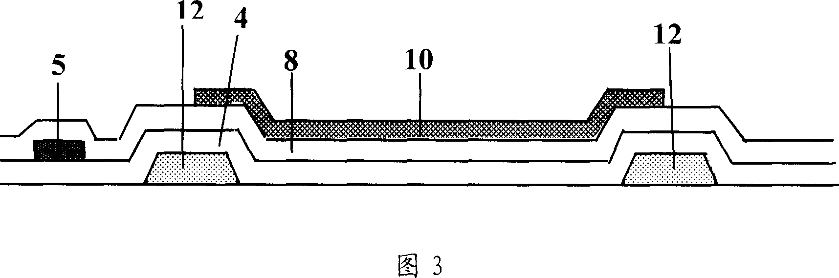 TET LCD array substrate structure and its producing method