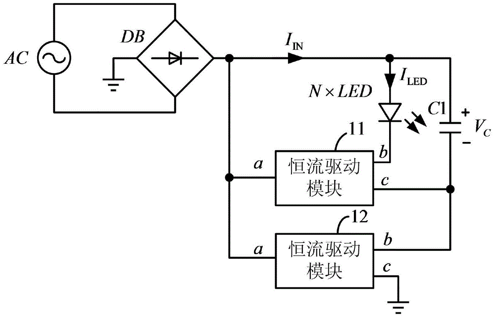 Non-strobe non-isolated LED constant-current driving circuit