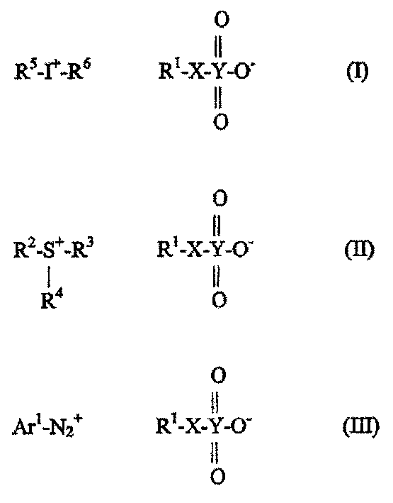 Selected acid generating agents and their use in processes for imaging radiation-sensitive elements