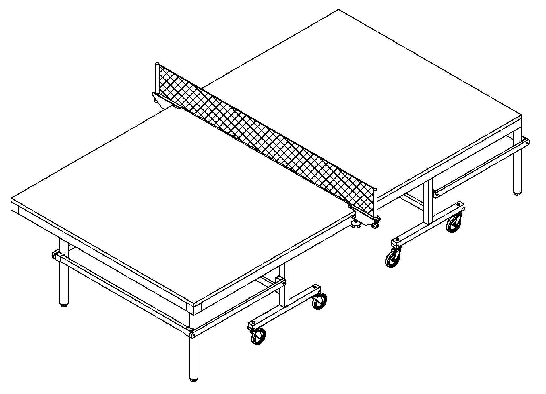 Folding assembly of table tennis table