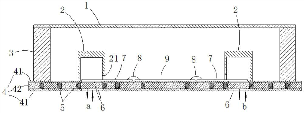 Millimeter wave surface-mounted airtight packaging structure and packaging method