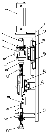 Press-in device for internal and external pins of automobile shift shaft assembly