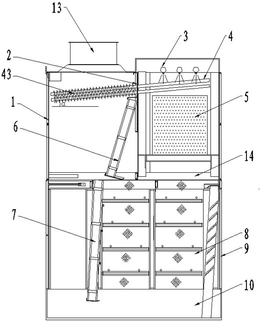 Evaporative cooler with fog eliminating function