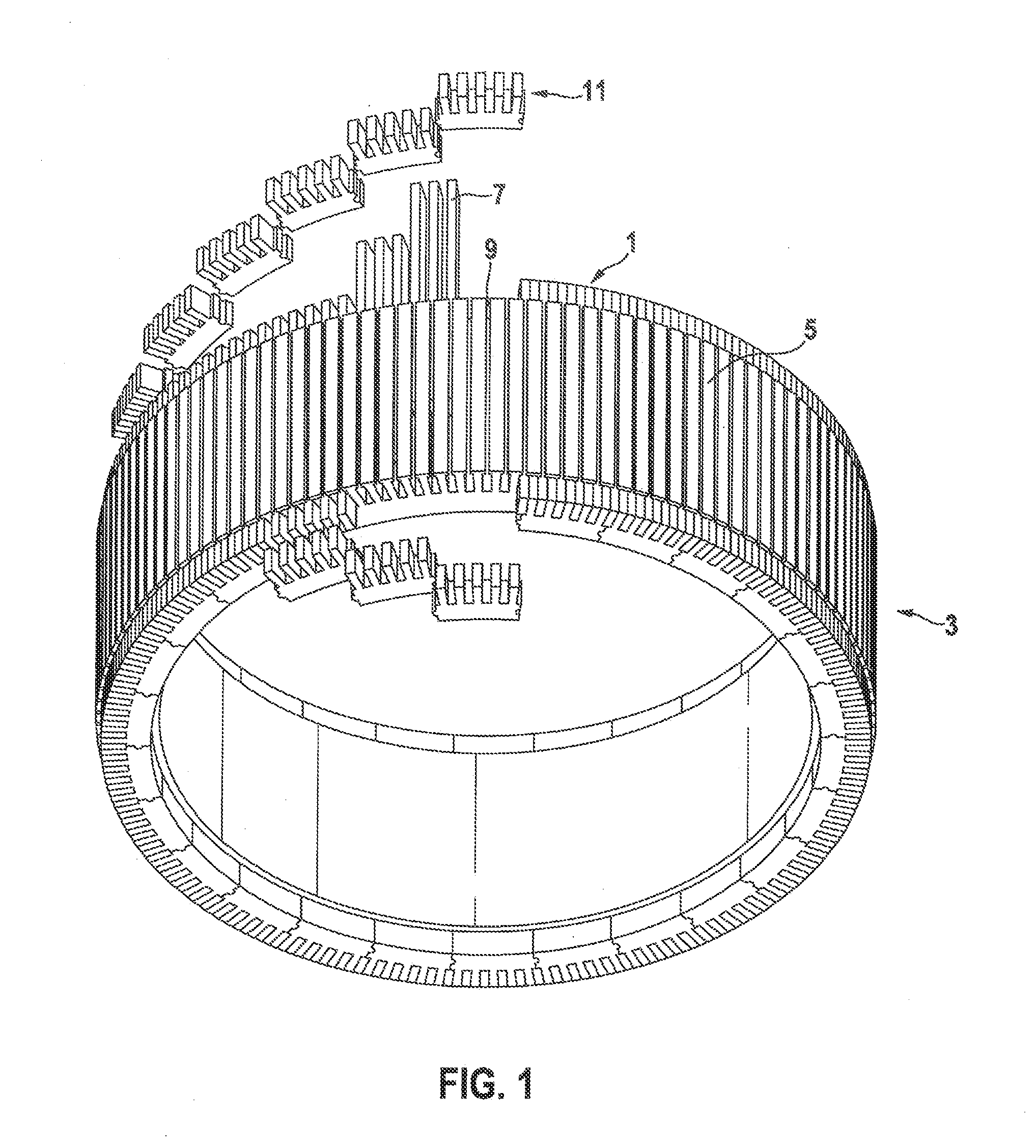 Short-circuit ring for an electrical asynchronous machine, composed of partial ring segments