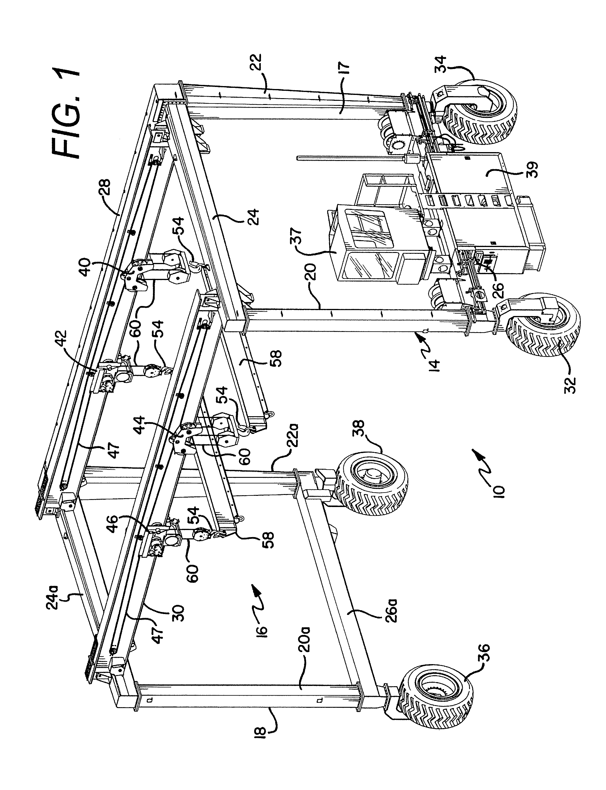 Powered auxiliary hoist mechanism for a gantry crane