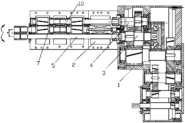 Double shunt high torque flat double gear box and distribution box average load adjusting method thereof