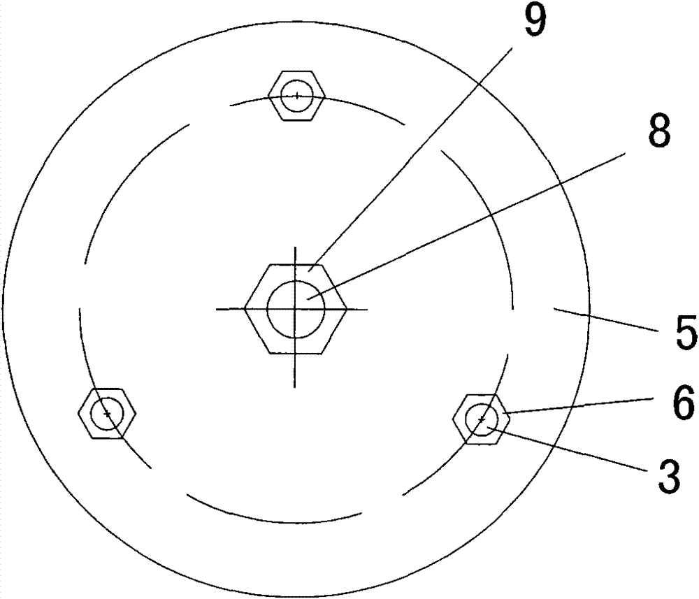 Disk spring hanger with three guide posts and limiting function