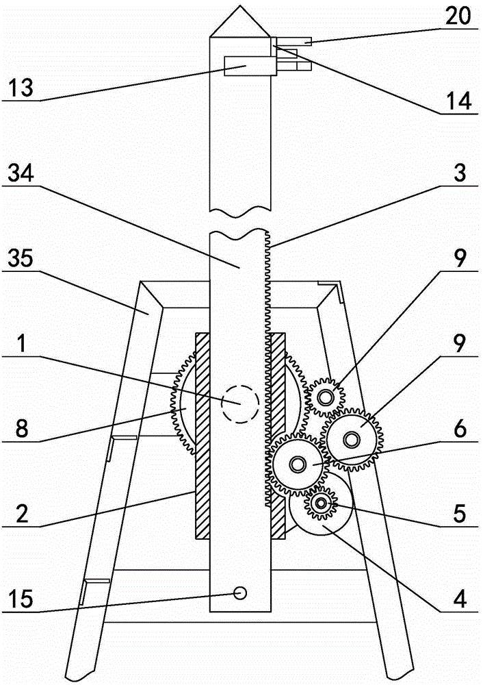 Automatic lifting device and method of cylindrical mast
