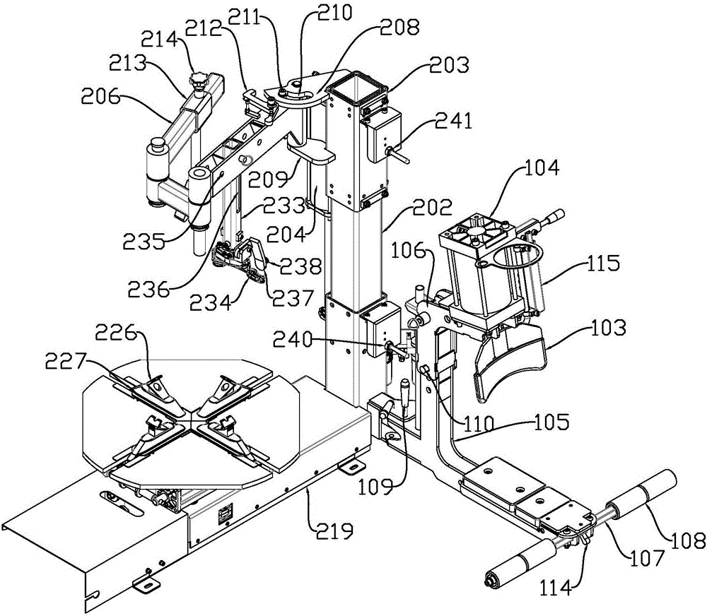 Disassembling and assembling machine for vehicle-mounted tire