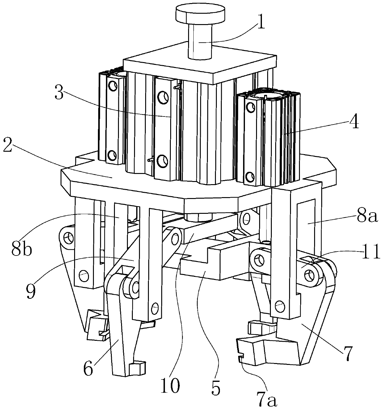 Manipulator clamp for polishing inner wall of pot and inner wall of pot handle