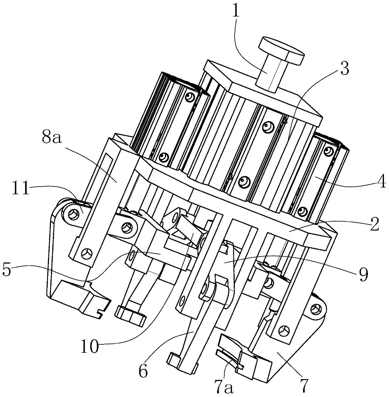 Manipulator clamp for polishing inner wall of pot and inner wall of pot handle