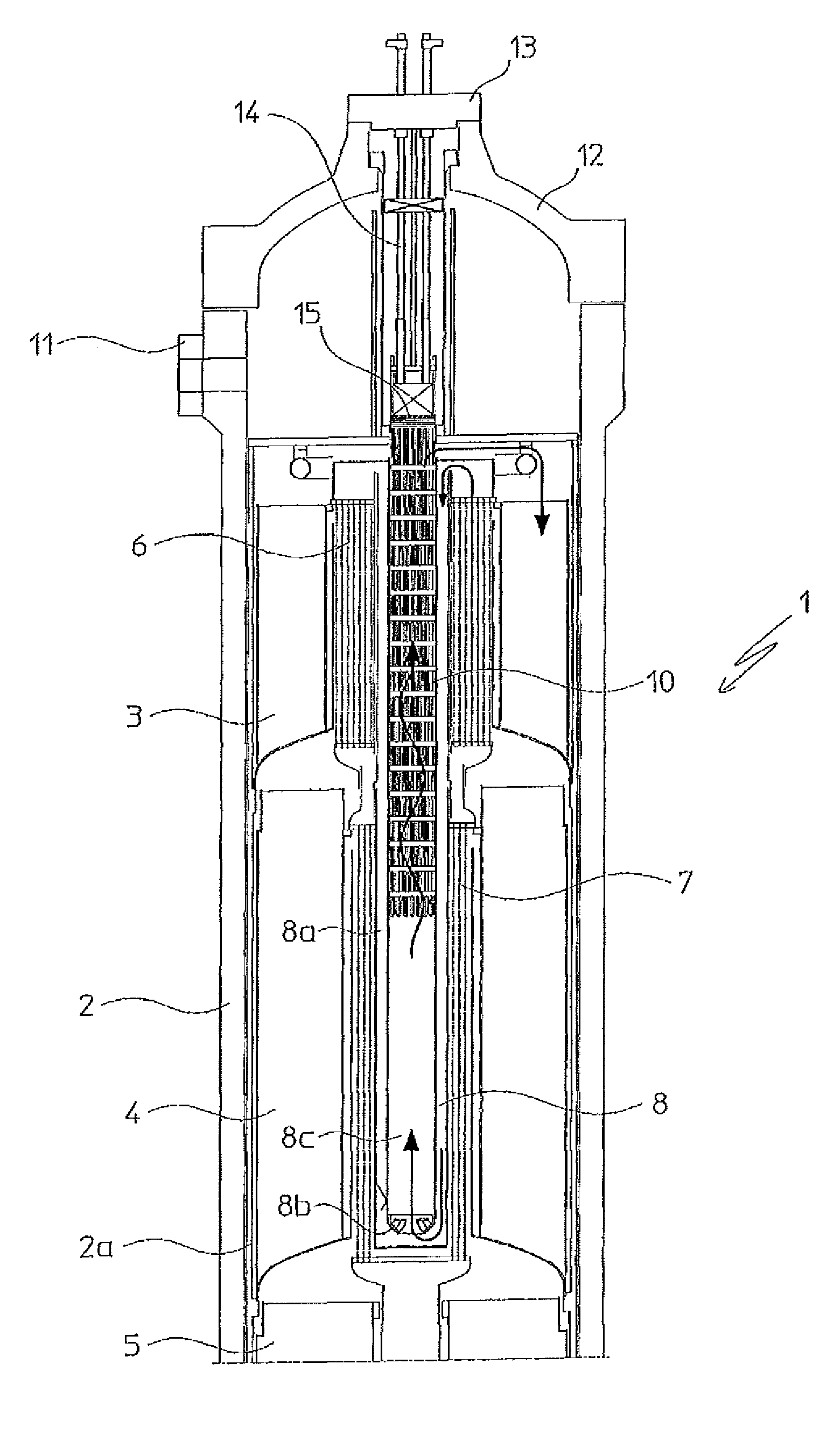 Start-up heater for ammonia reactors