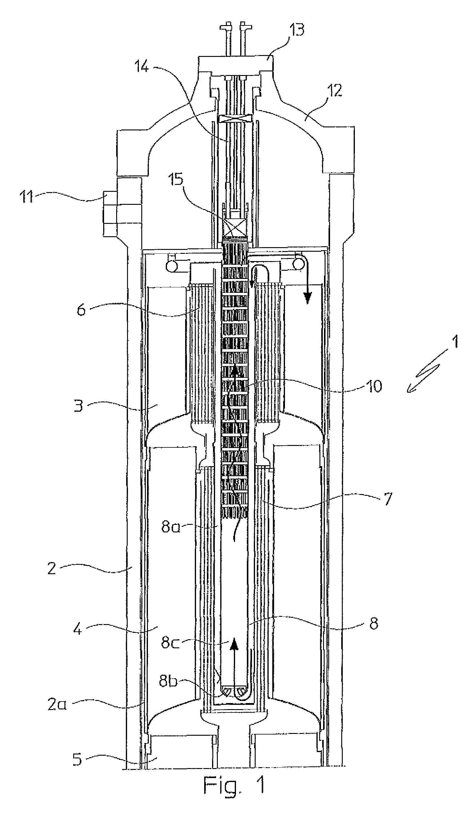 Start-up heater for ammonia reactors