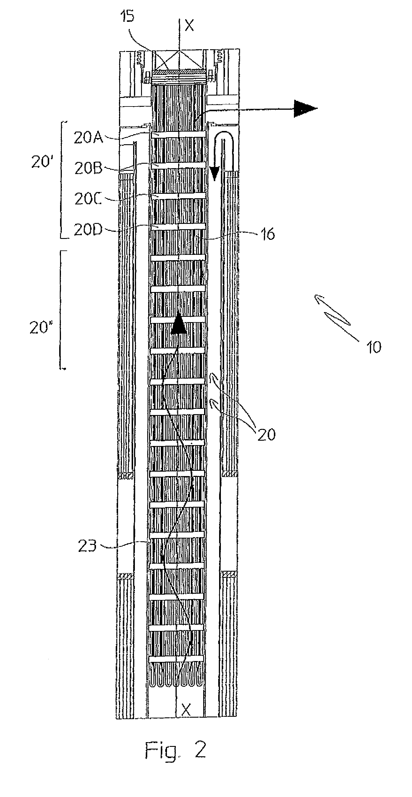 Start-up heater for ammonia reactors