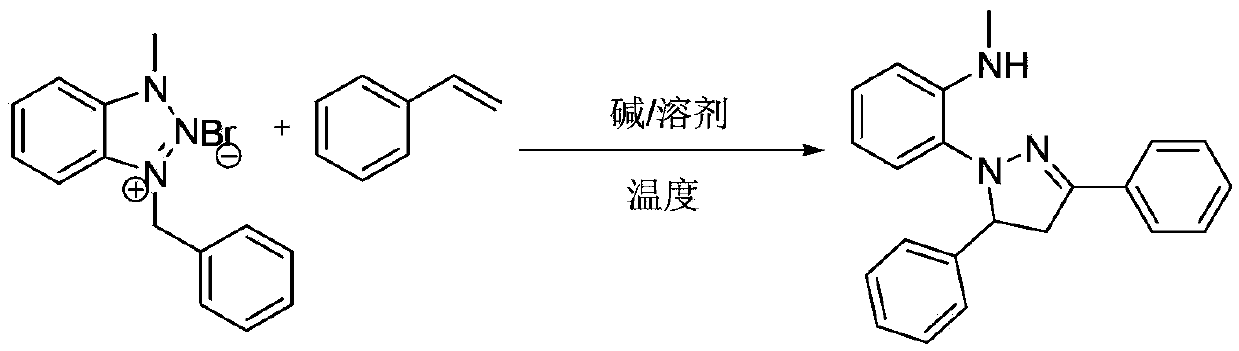 A method for preparing 1,3,5-triaryl-substituted pyrazoline derivatives