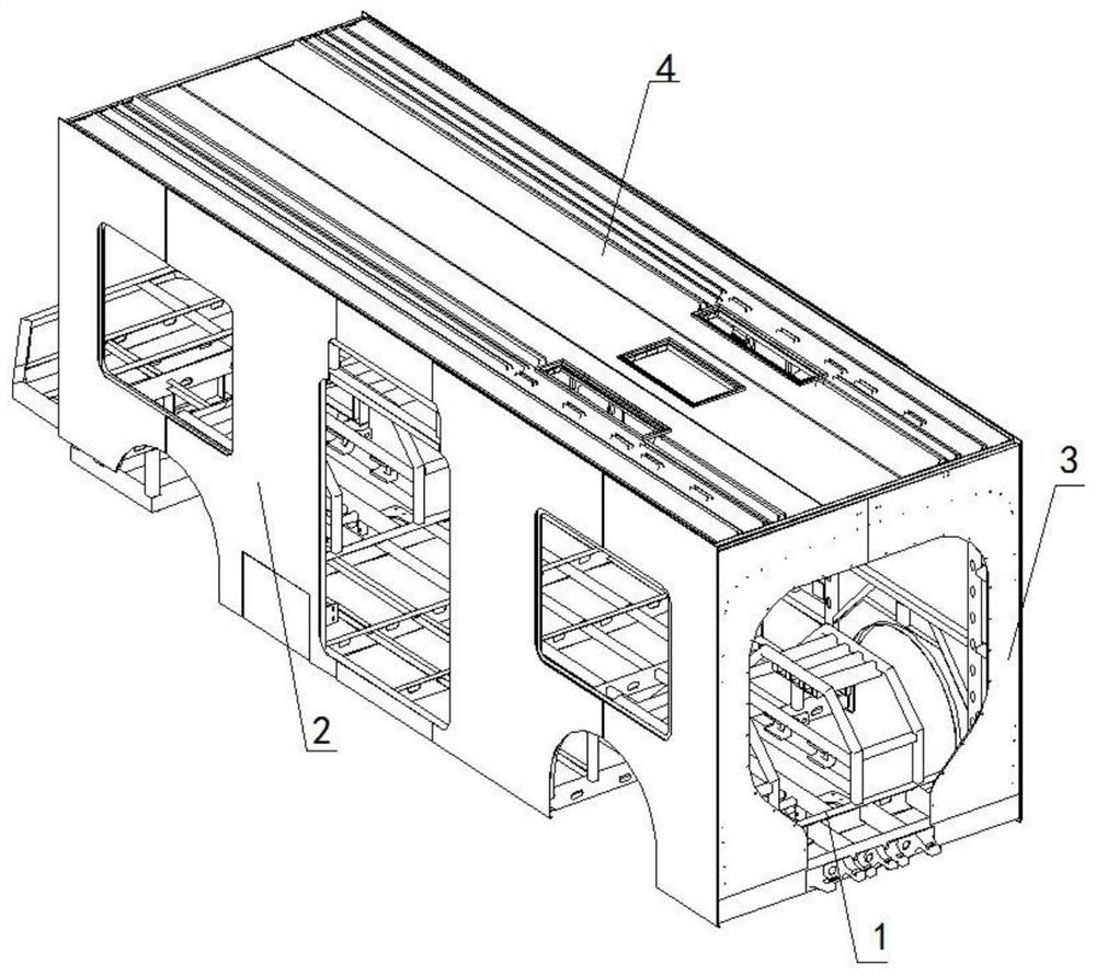 A virtual rail train body structure