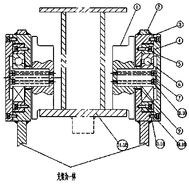 Dismountable rolling wheel mechanism for ship rail crane