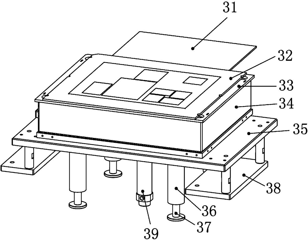 Film gluing mechanism with page capable of being quickly replaced