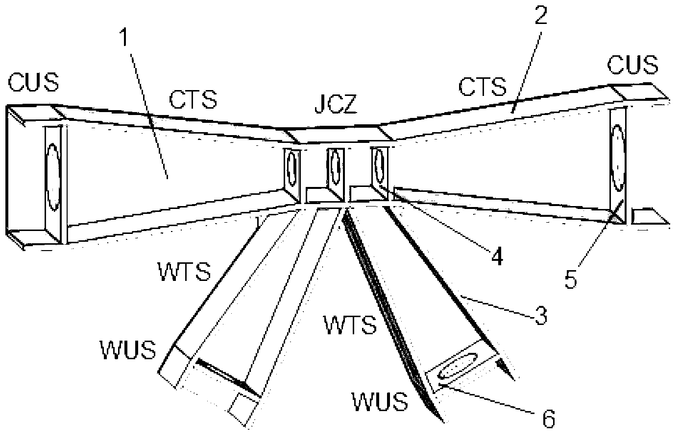 Structure construction and construction method of steel truss bow-tie type integrated node