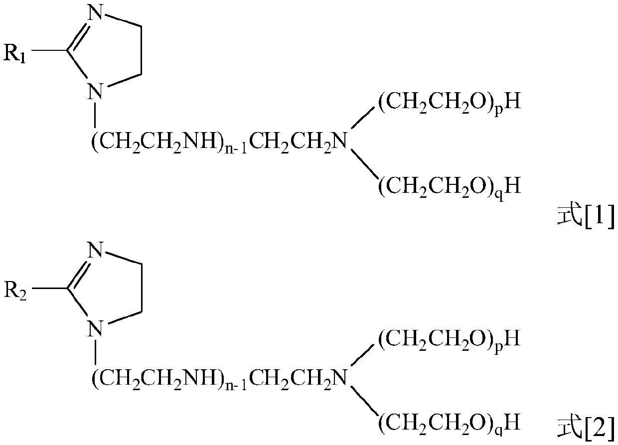 Imidazoline polyoxyethylene ether corrosion inhibitor for oil collection and transmission pipeline and preparation method of corrosion inhibitor