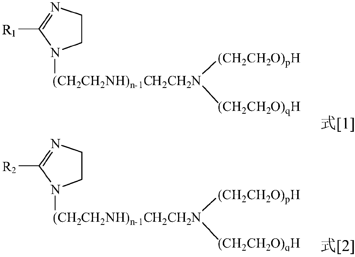 Imidazoline polyoxyethylene ether corrosion inhibitor for oil collection and transmission pipeline and preparation method of corrosion inhibitor