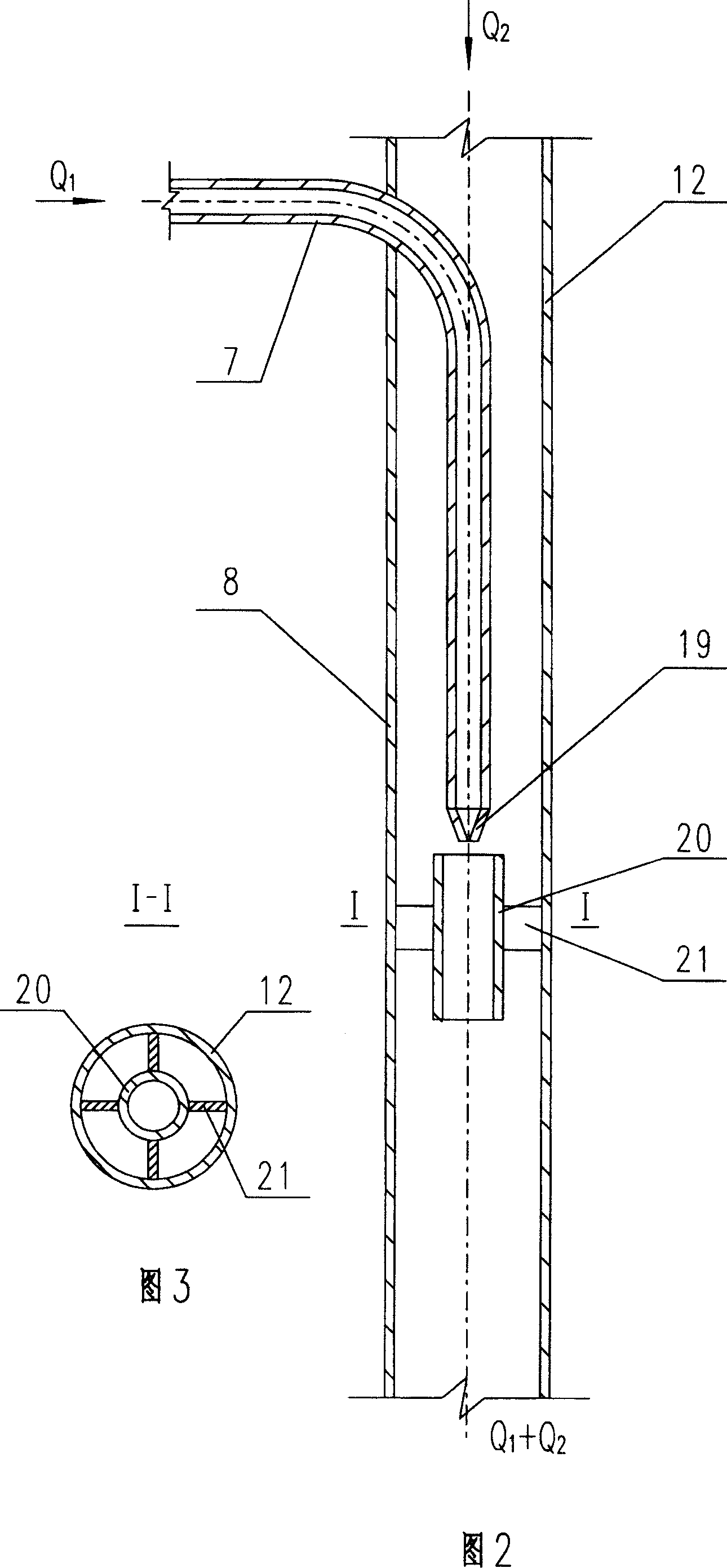 Water supply jet flow circulating device in waste-heat boiler