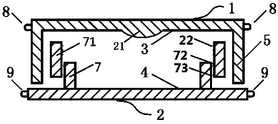 Pressing type quantitative visible handheld square counting surface sampling culture vessel